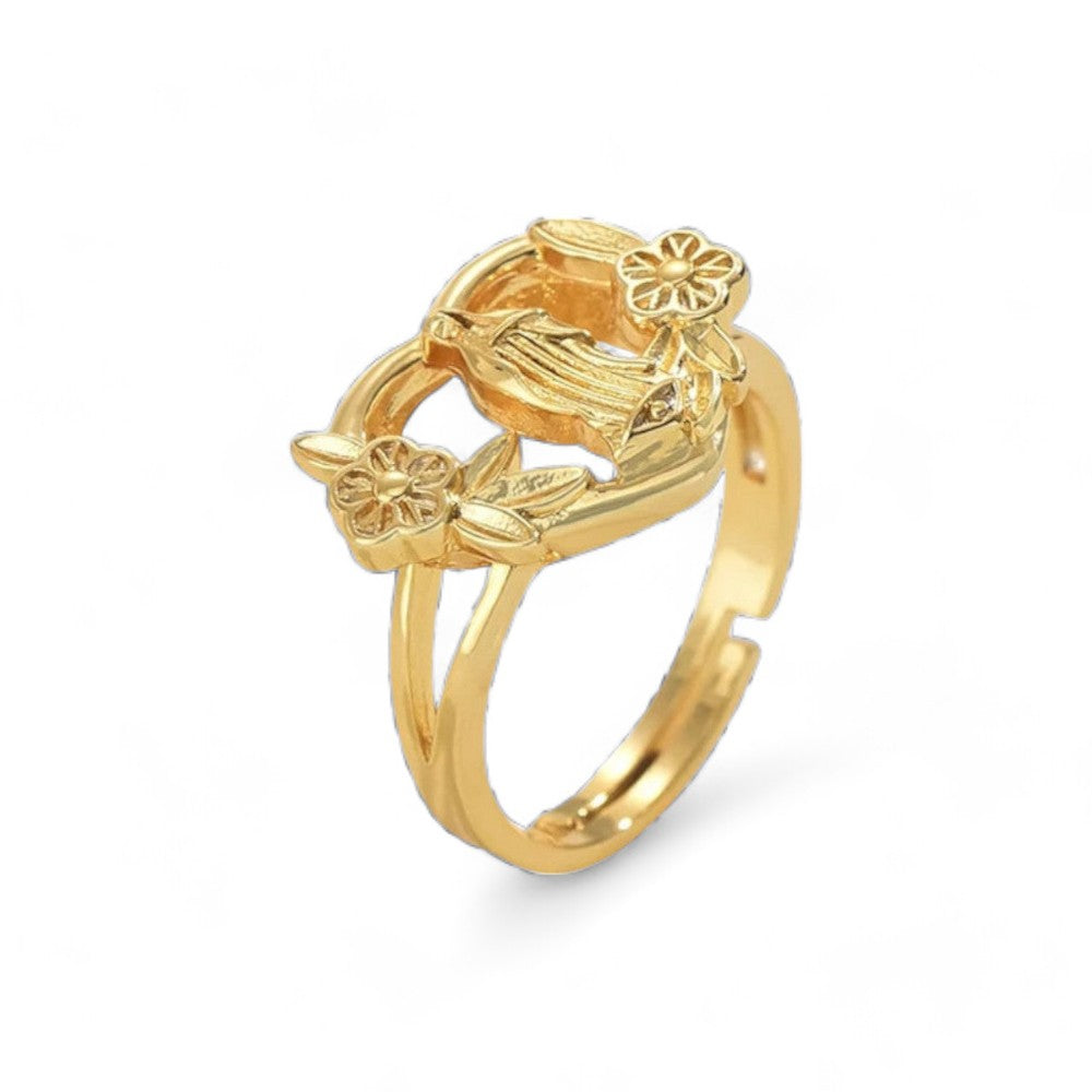 Bague Vierge Marie Fleurie