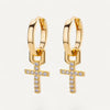 Boucles d'Oreilles Croix Brillance