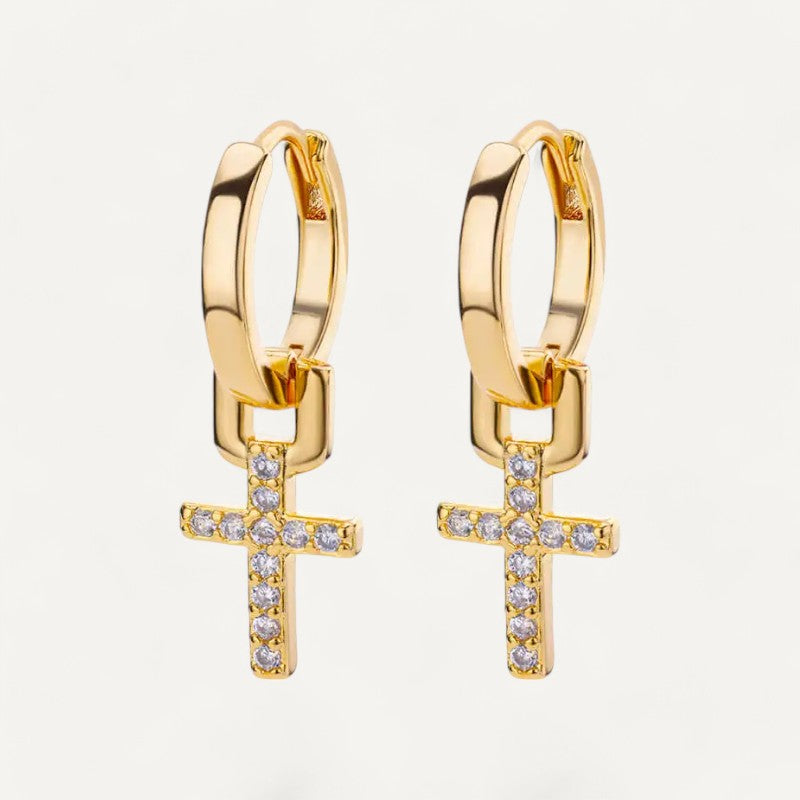 Brilliance Cross Earrings