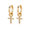 Boucles d'Oreilles Croix Brillance