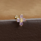 Boucle d'Oreille Croix avec Cristaux Étincelants