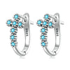 Turquoise Silver Cross Earrings