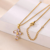 Collier Croix Cristal Rectangulaire