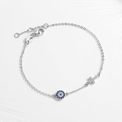 Cross and Evil Eye Bracelet