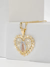 Collier Croix Cœur Vierge Doré Étincelant