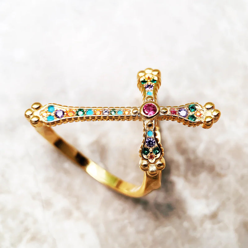 Old Gold Cross Ring