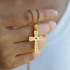 Brilliant golden cross necklace