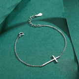 Silver cross bracelet for women