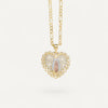Collier Croix Cœur Vierge Doré Étincelant