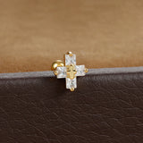 Boucle d'Oreille Croix avec Cristaux Étincelants