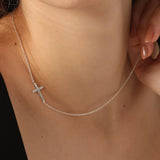 Collier Croix Fine Horizontale