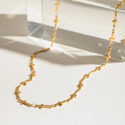 Collier Multi-Croix Doré