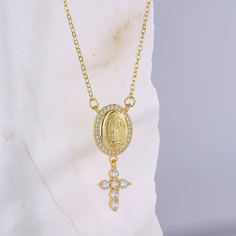 Collier Vierge & Croix Divine