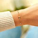Bracelet Croix Perles Minimaliste