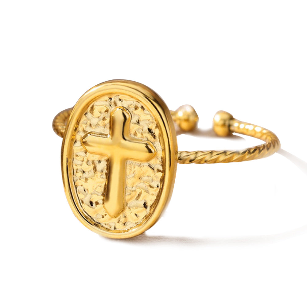 Gold Cross Ring for Women