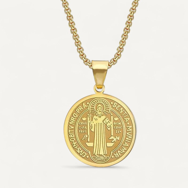 Collier Croix Médaille Saint Benoît