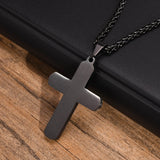 Black diamond cross necklace