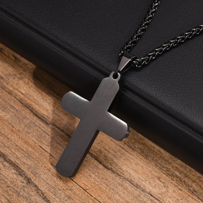 Collier Croix en Losange Noir