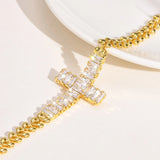 Golden Cross Bracelet Pierre Zirconium