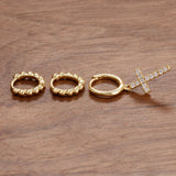 Boucles d'Oreilles avec Croix Cristallisée