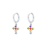 Boucles d'Oreilles Croix Colorées