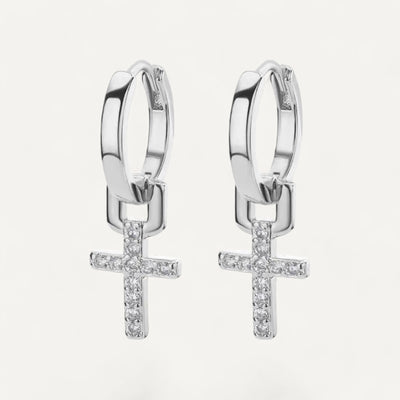 Boucles d'Oreilles Croix Brillance