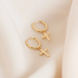 Boucles d'Oreilles Croix Divine