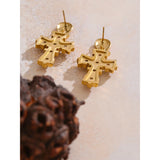 Boucles d’Oreilles Croix Impériale Perlée