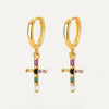 Boucles d'Oreilles Croix Arc-en-Ciel