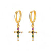 Boucles d'Oreilles Croix Arc-en-Ciel