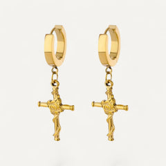 Boucles d'Oreilles Croix Florales