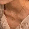 Collier Croix Doré avec Cristaux