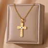 Brilliant golden cross necklace