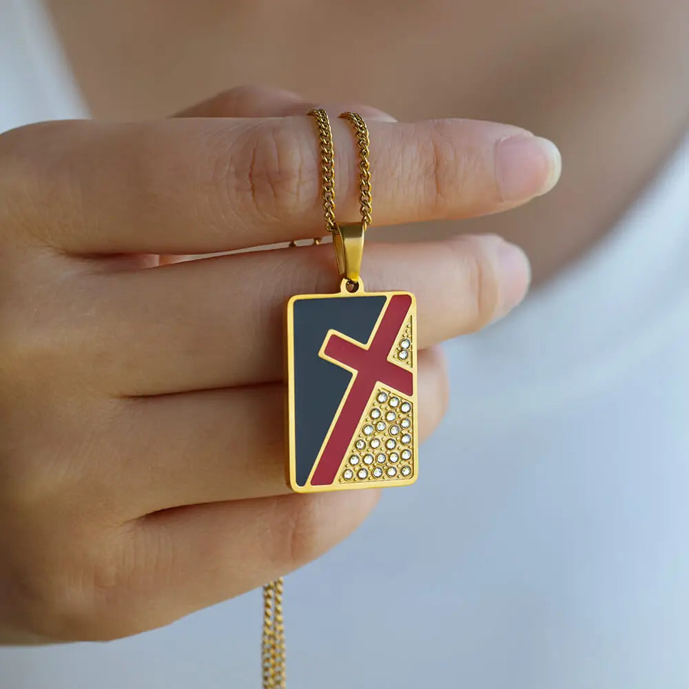Modern cross necklace