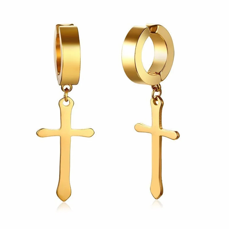 Boucles d'Oreilles Croix Modernes