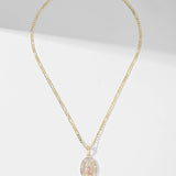 Collier Croix Vierge Marie Éclat Doré