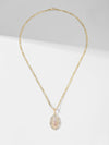 Collier Croix Vierge Marie Éclat Doré