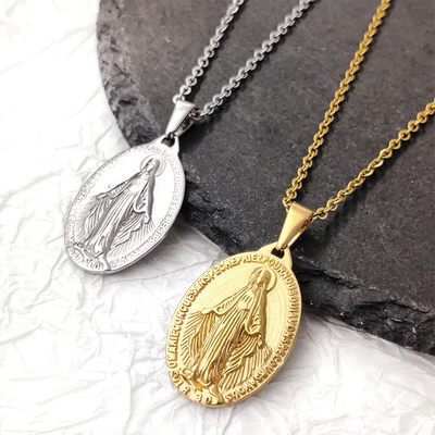 Collier Croix Médaille Vierge Miraculeuse