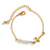 Golden Bracelet with Cross and Pearls