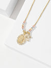 Collier Croix Vierge Doré Bicolore