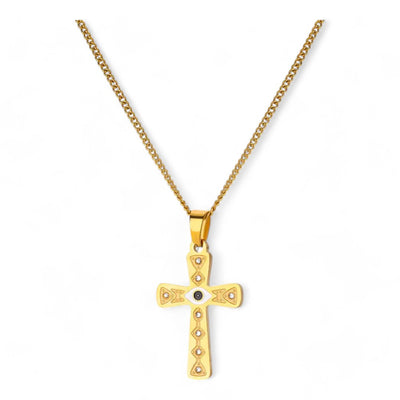 Collier Croix Dorée Brillante