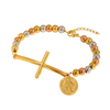 Bracelet Croix & Vierge Dorée