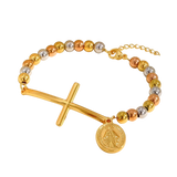 Bracelet Croix & Vierge Dorée