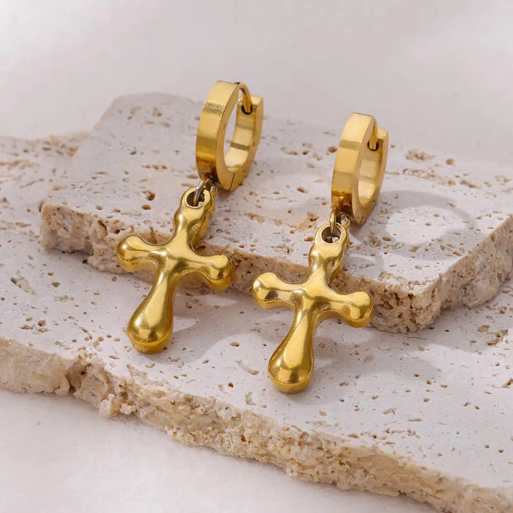 Bright golden cross curls