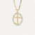 Collier Croix Ovale Doré Éclat Cristal