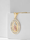 Collier Croix Vierge Marie Éclat Doré
