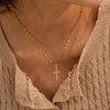 Collier Croix Doré avec Cristaux