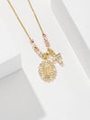 Collier Croix Vierge Doré Bicolore