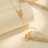 Collier Croix Rosaire Grâce Dorée