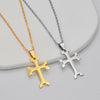 Collier Croix Apostolique en Acier Doré ou Argenté